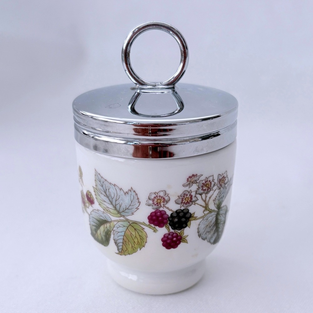 Royal Worcester England Lavinia White Porcelain Egg Coddler with Lid